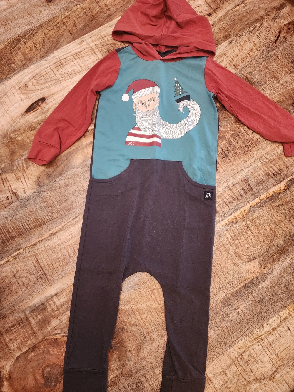 Rags To Raches 3/4 Holiday Rompers - Picture 2 of 3